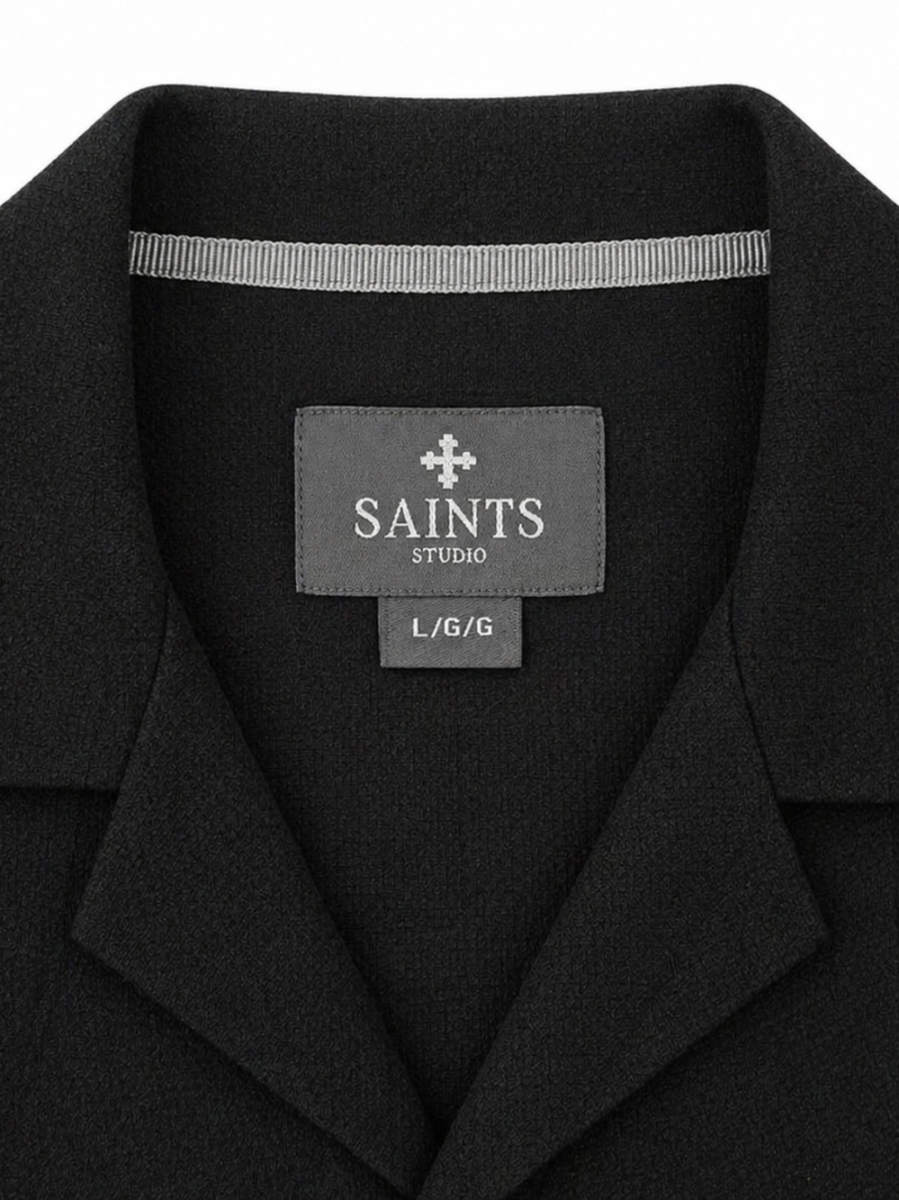 🆕SAINTS STUDIO Black Resort Club Set Men L Button Up Shirt & Short Matching Set - Picture 4 of 8